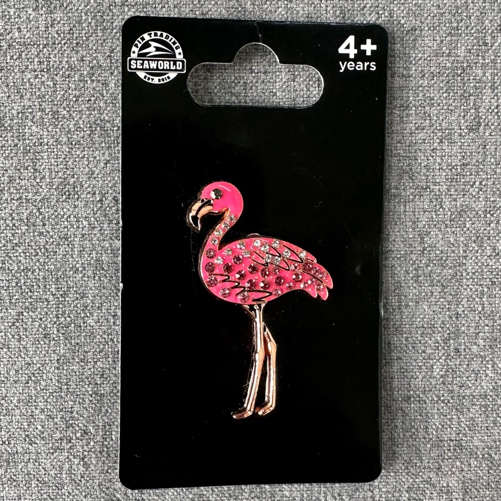 Pink Flamingo Bird Pin